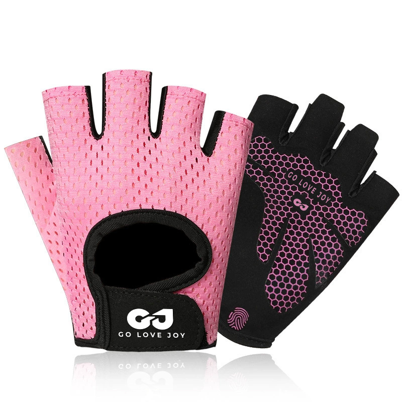 Outdoor cycling gloves, women's yoga training, cycling equipment, anti slip silicone shock absorption, fitness half finger gloves, men's