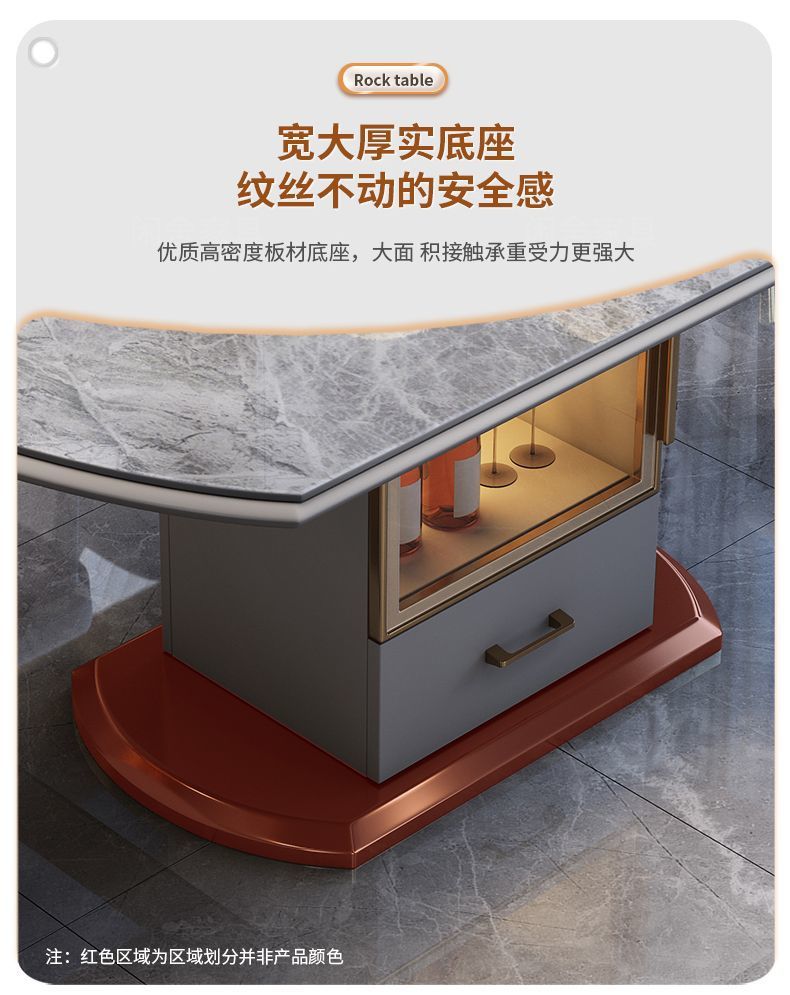 Light luxury rock board dining table, dining chair, household simple dining table, round table, extendable induction cooker, storage table, wholesale