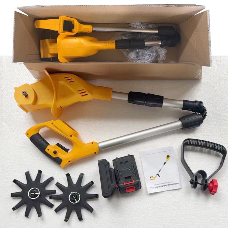 Handheld lithium battery micro tiller, soil loosening machine, agricultural soil turning machine, small household electric hoe, rotary tiller, lightweight