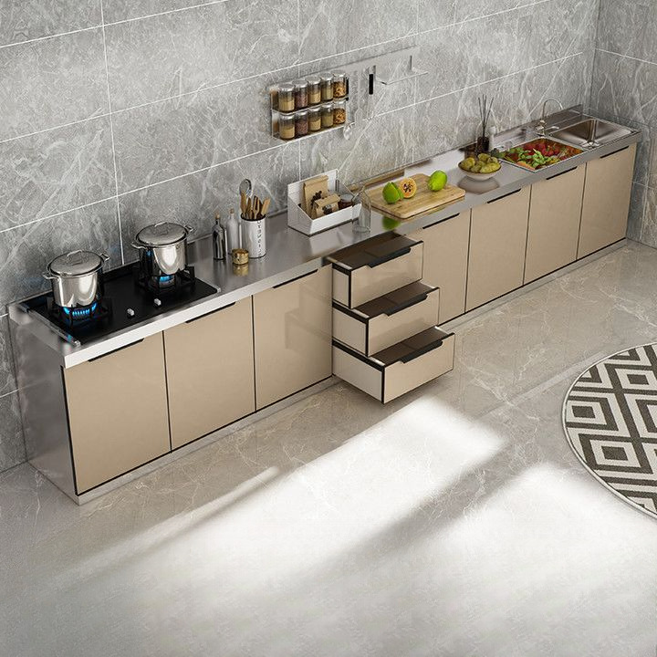 Stainless steel household cabinet, stove cabinet, kitchen integrated cabinet, storage cabinet, dining cabinet, sink, bowl cabinet, storage cabinet