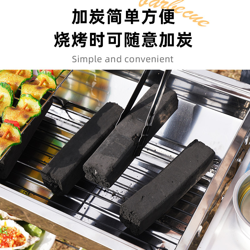 Zibo Barbecue Outdoor Portable нержавеющая сталь для барбекю Деревянная плита углерода для барбекю многофункциональные шашлыки шашлыки для барбекю стойки для барбекю