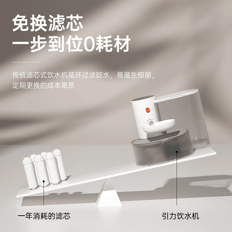 宠有引力 Диспенсер для воды для кошек, проточная поилка для воды, диспенсер для воды для домашних животных, запатентованная конструкция