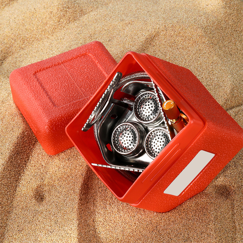Outdoor Stove Portable Three Head Stove Outdoor Cooking Camping Mountaineering Windproof Stove Camping Equipment Strong Fire Butane Gas Stove