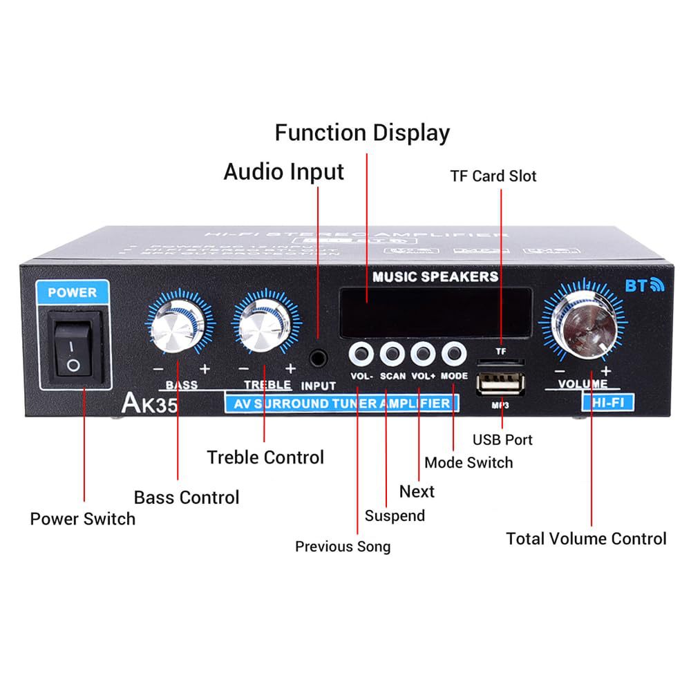 HiFi Стерео Усилитель AK-35 с Bluetooth и USB