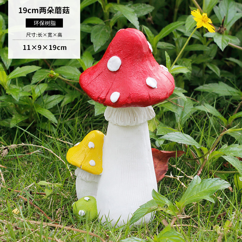 跨境仿真蘑菇摆件树脂工艺品户外别墅庭院装饰品园林花园草坪造景