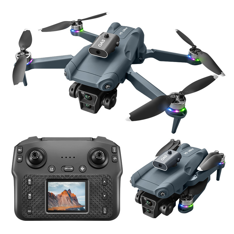 Cross border V5 unmanned aerial vehicle dual camera aerial photography with screen remote control aerial photography aircraft folding remote control aircraft