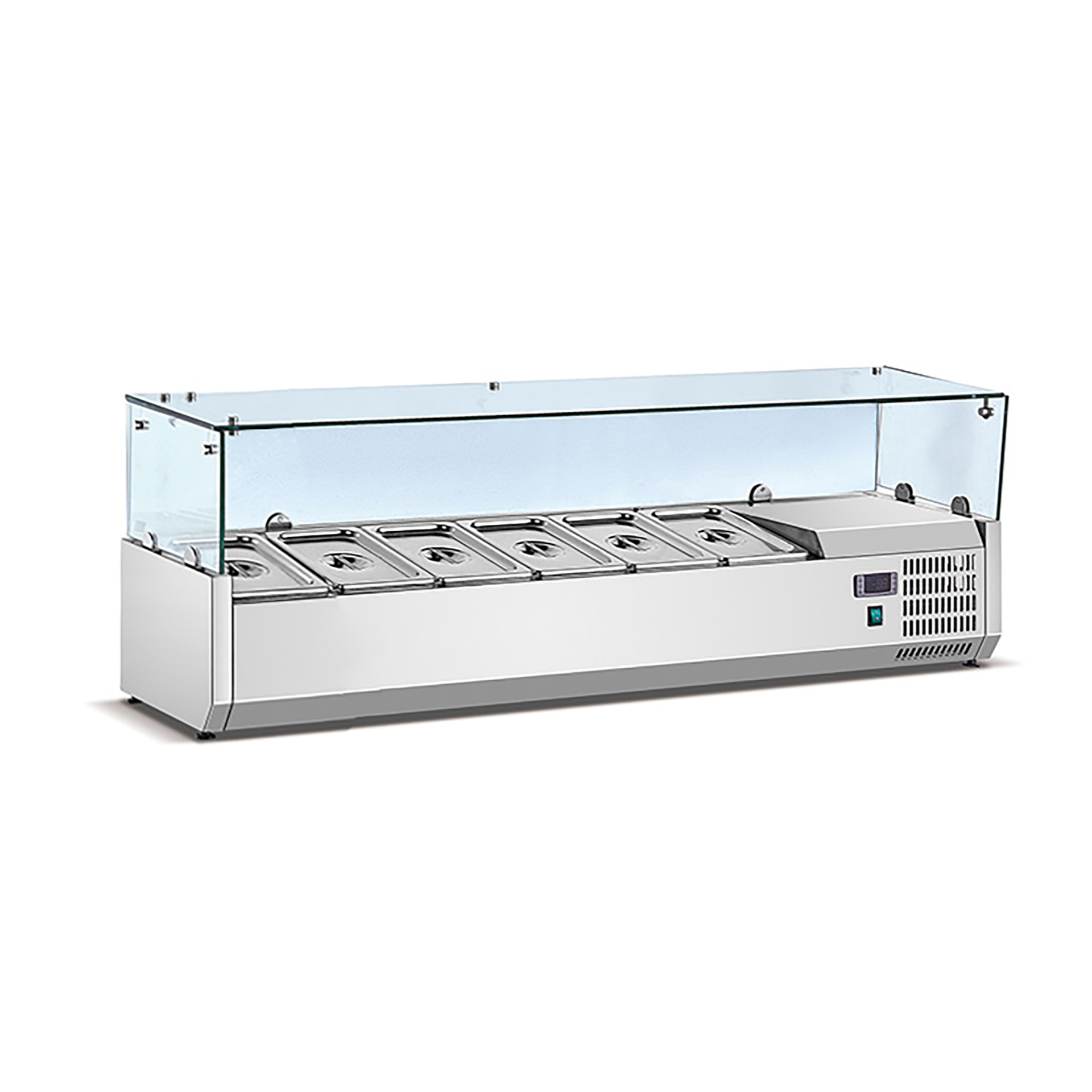Commercial salad dressing table, fruit scoop table, glass display cabinet, pizza operation table, refrigerated salad preservation cabinet