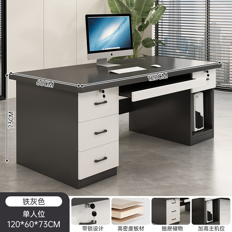 Office desk boss desk 2026 new light luxury simple office desk with drawers, employee position, leader computer desk