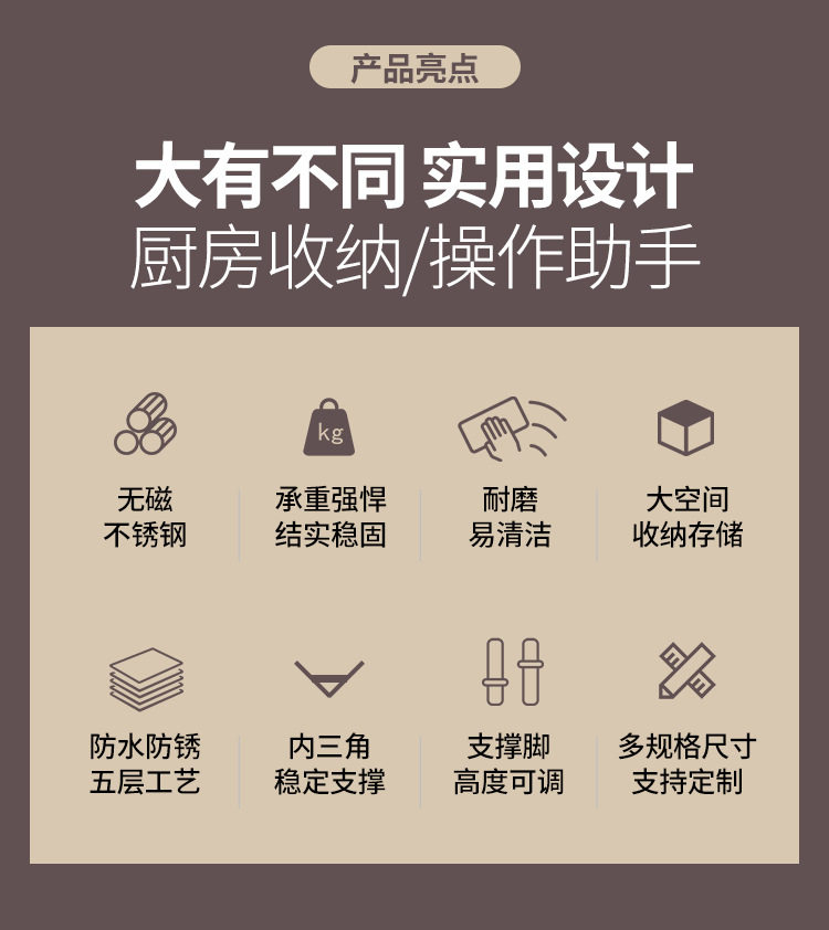 Free shipping disassembly and assembly double-layer stainless steel workbench, restaurant kitchen operation desk, workbench, loading table, packaging table top