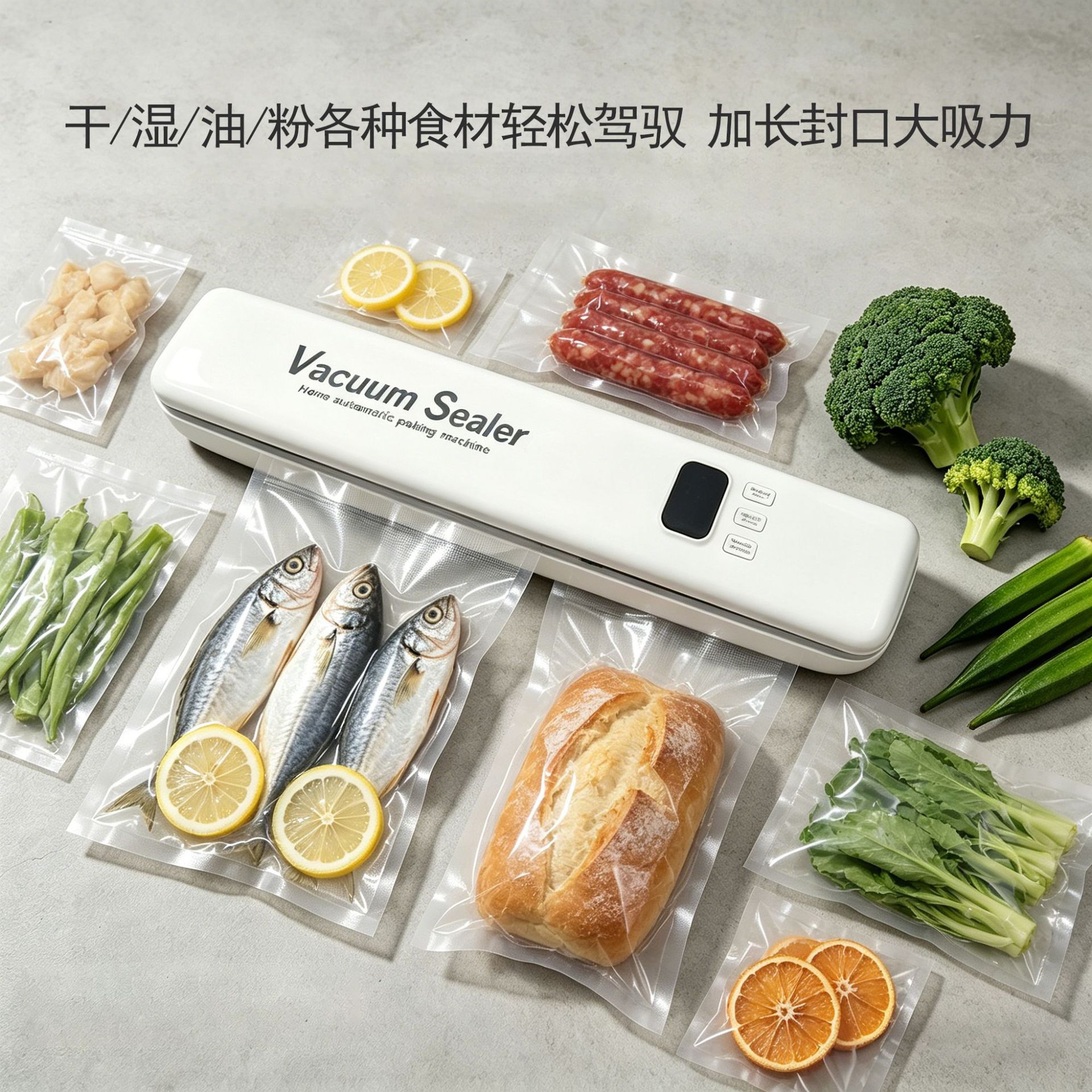 跨境热销迷你真空食品封口机壁挂包装机保鲜机大吸力全自动抽真空