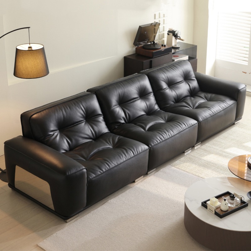 Foshan Furniture Black Diamond Full Sofa Large House Villa Living Room Designer Italian Style Extremely Simple Sofa Arrangement