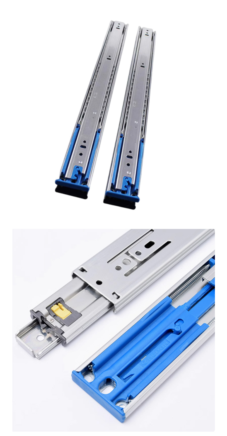 Taiwan locomotive slide rail three section slide rail buffer damping silent cabinet hardware accessories drawer track wholesale