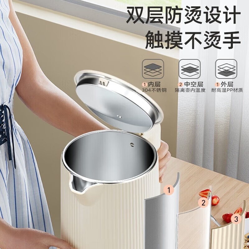 Электрический чайник Chigo 1.8L из нержавеющей стали с функцией поддержания тепла