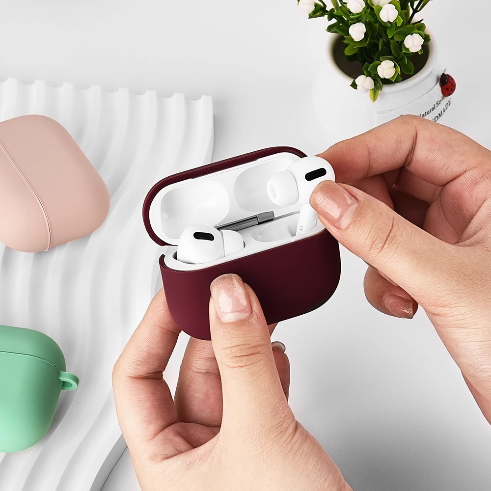 Solid color liquid silicone suitable for AirPods 4th generation protective case, 2nd generation 3rd generation Pro3 Apple Bluetooth earphone soft shell