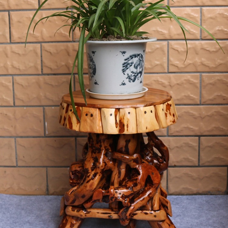 Подставка для цветов из резного корня Rhododendron