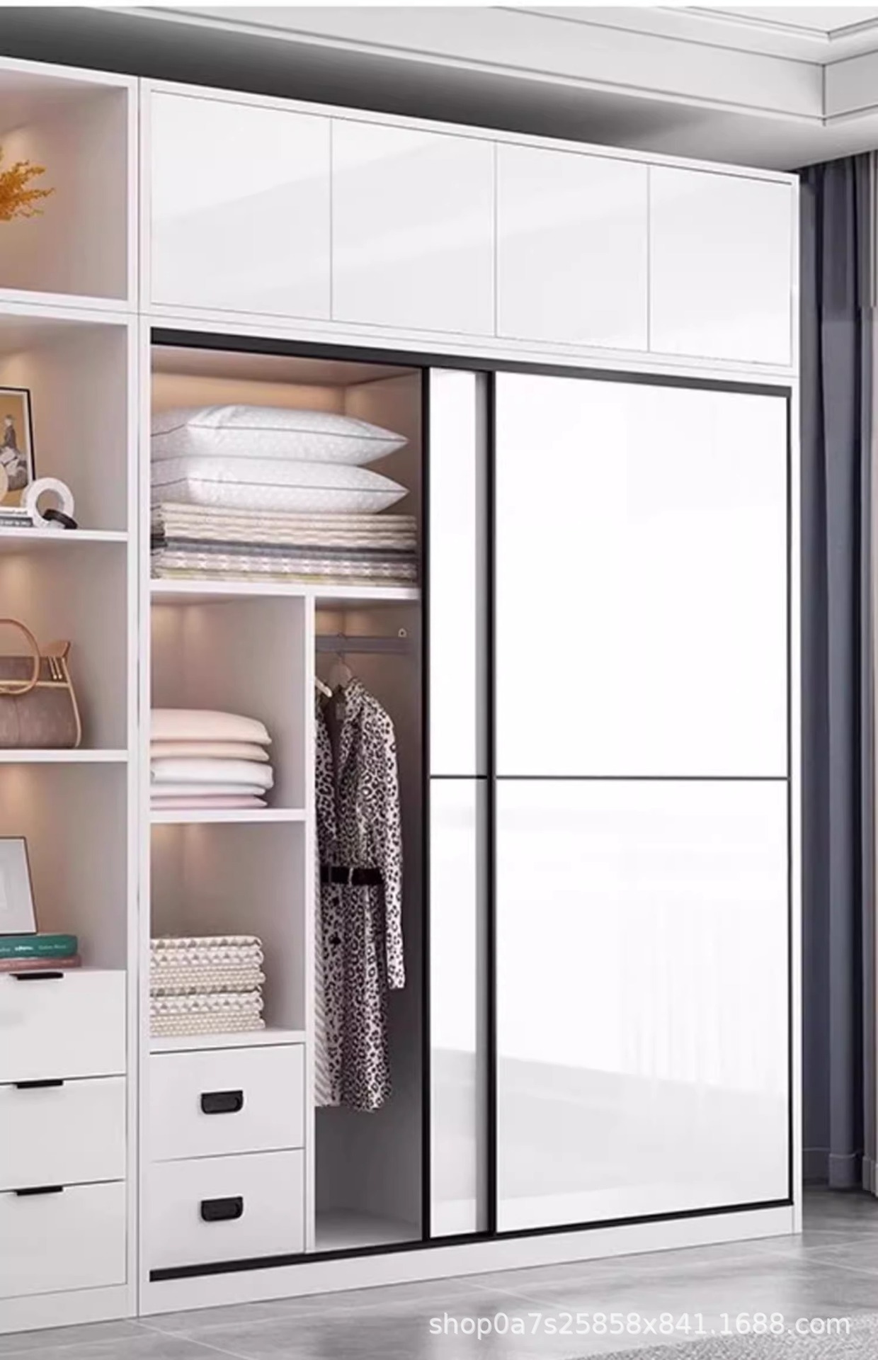 Wardrobes, cabinets, sliding doors, sliding doors, tracks, wooden doors, sliding rails, thick upper and lower rails, sliding rails, pulleys, soundproof accessories