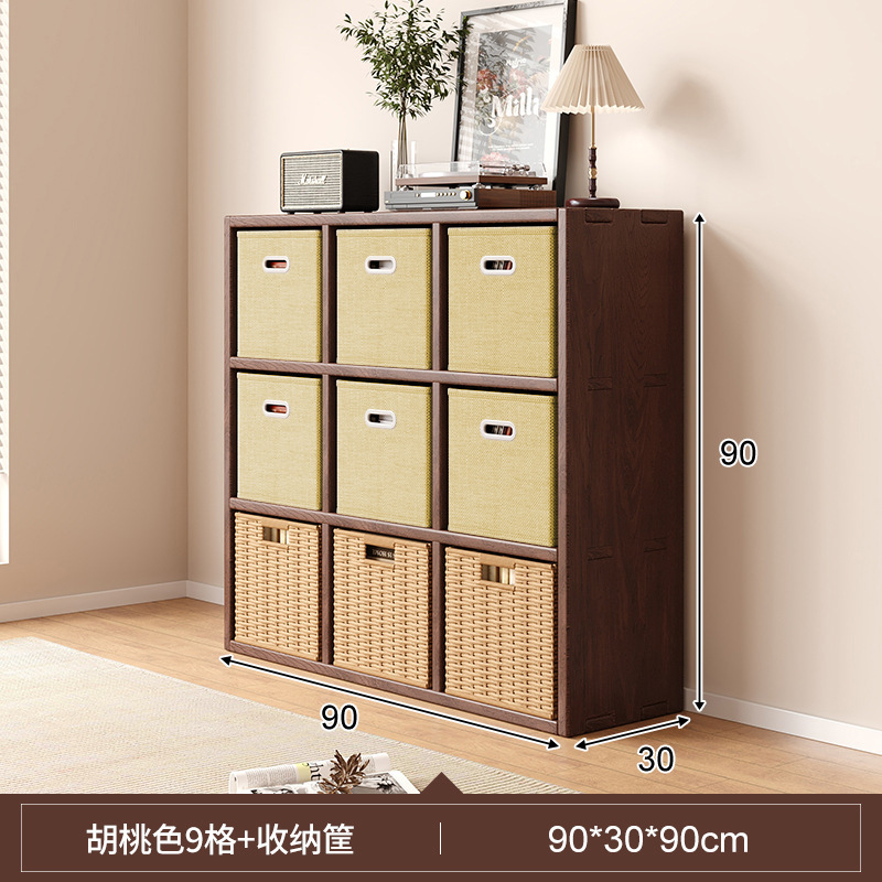 Solid wood bookshelf, floor to ceiling, household bedroom, bedside table, bookshelf, integrated sandwich, bedside storage cabinet, living room cabinet