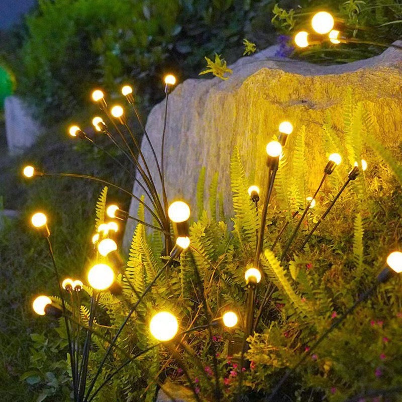 LED solar courtyard lawn firefly light, solar ground plug waterproof light, garden landscape atmosphere decoration light