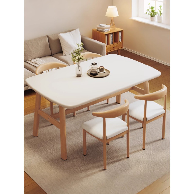 Rental room, small apartment, household dining table, simple commercial cafeteria, fast food, rectangular table and chair combination dining table