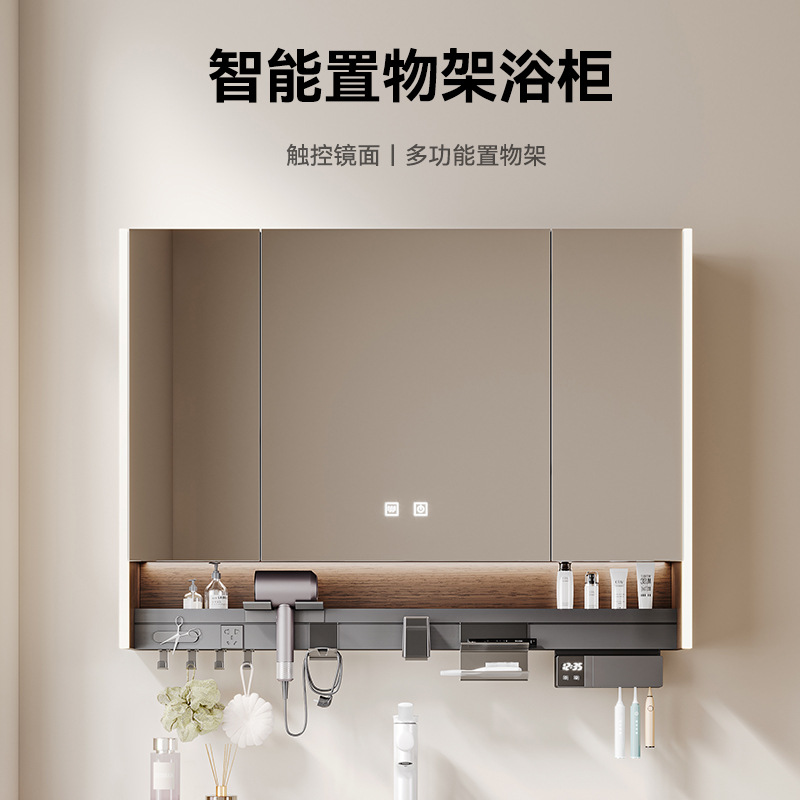 Middle ancient style solid wood bathroom cabinet, ceramic integrated basin, washbasin integrated countertop, walnut double drawer storage bathroom cabinet