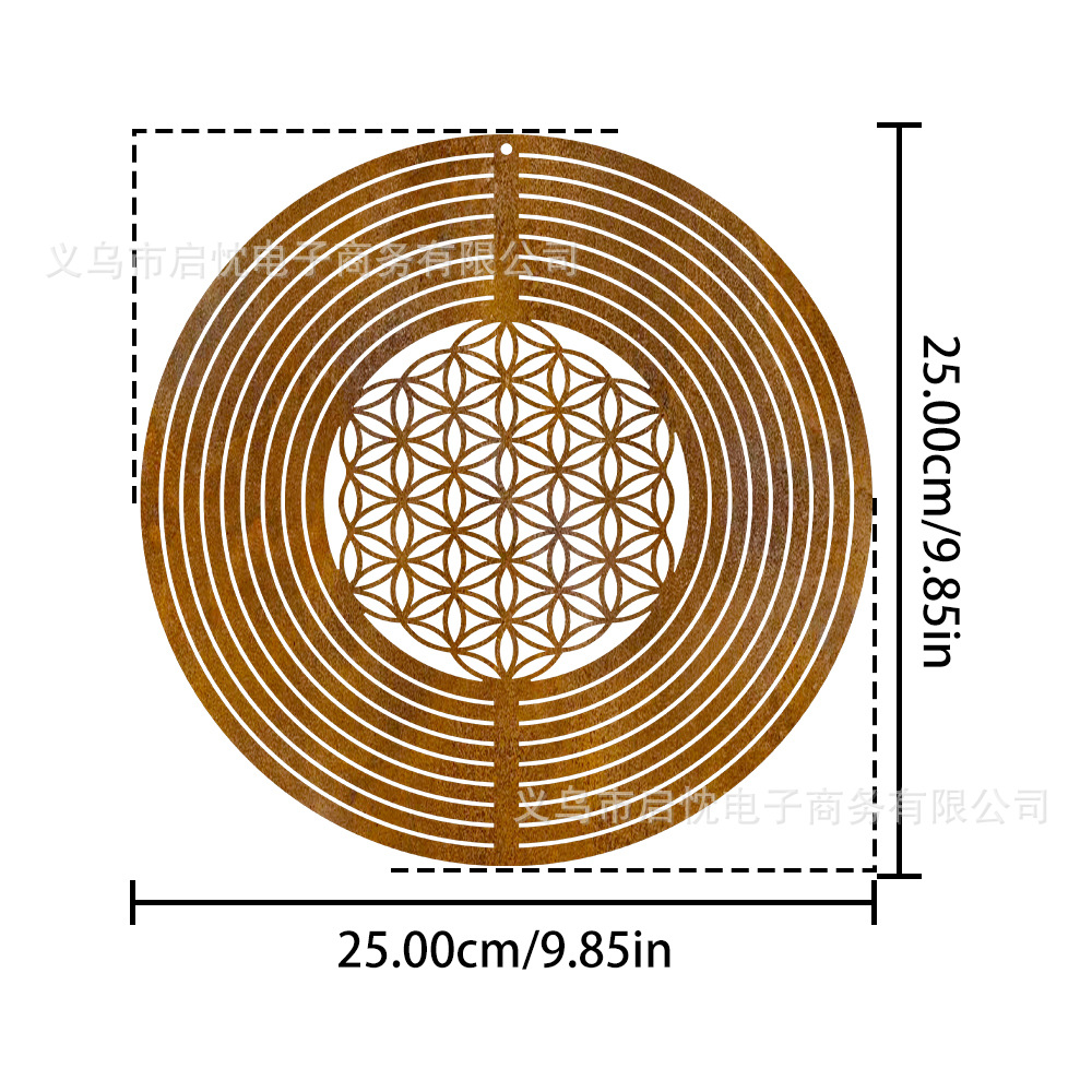 Factory direct sales supply Amazon independent station rusty metal wind chimes 3D heart wind chimes garden outdoor decoration
