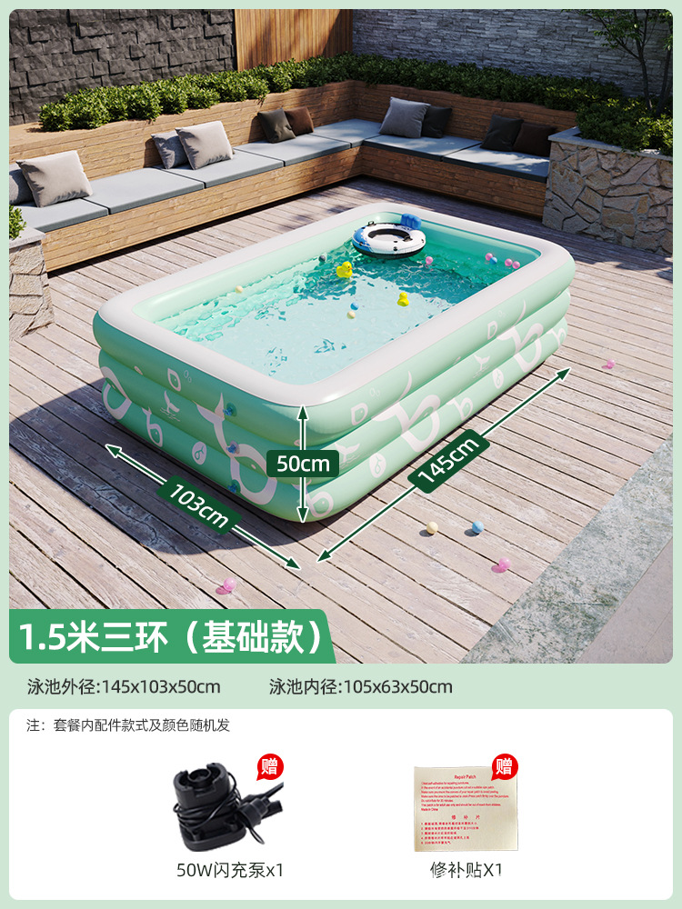 Children's inflatable swimming pool, large outdoor inflatable swimming pool, inflatable slide pool, baby play pool