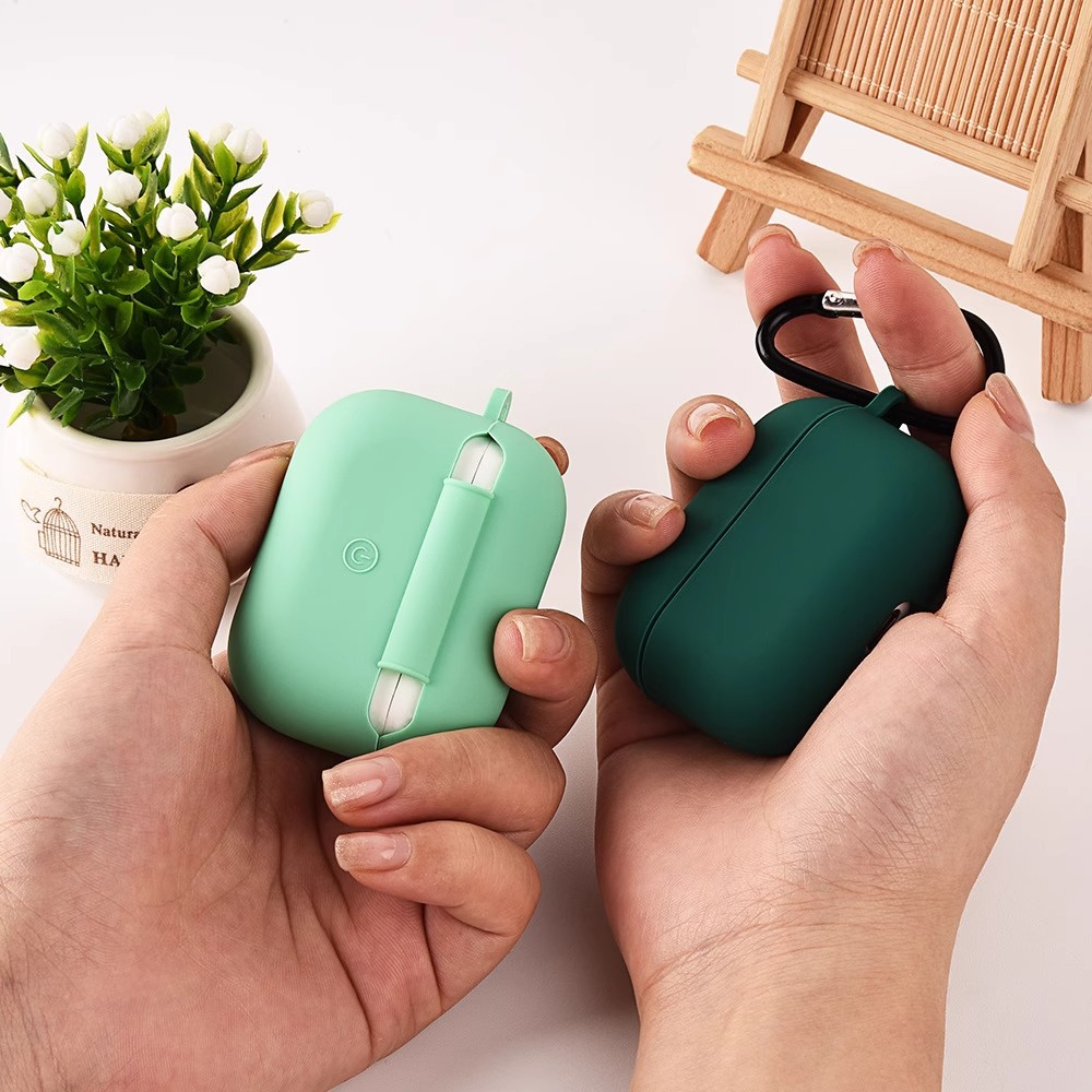 Solid color liquid silicone suitable for AirPods 4th generation protective case, 2nd generation 3rd generation Pro3 Apple Bluetooth earphone soft shell