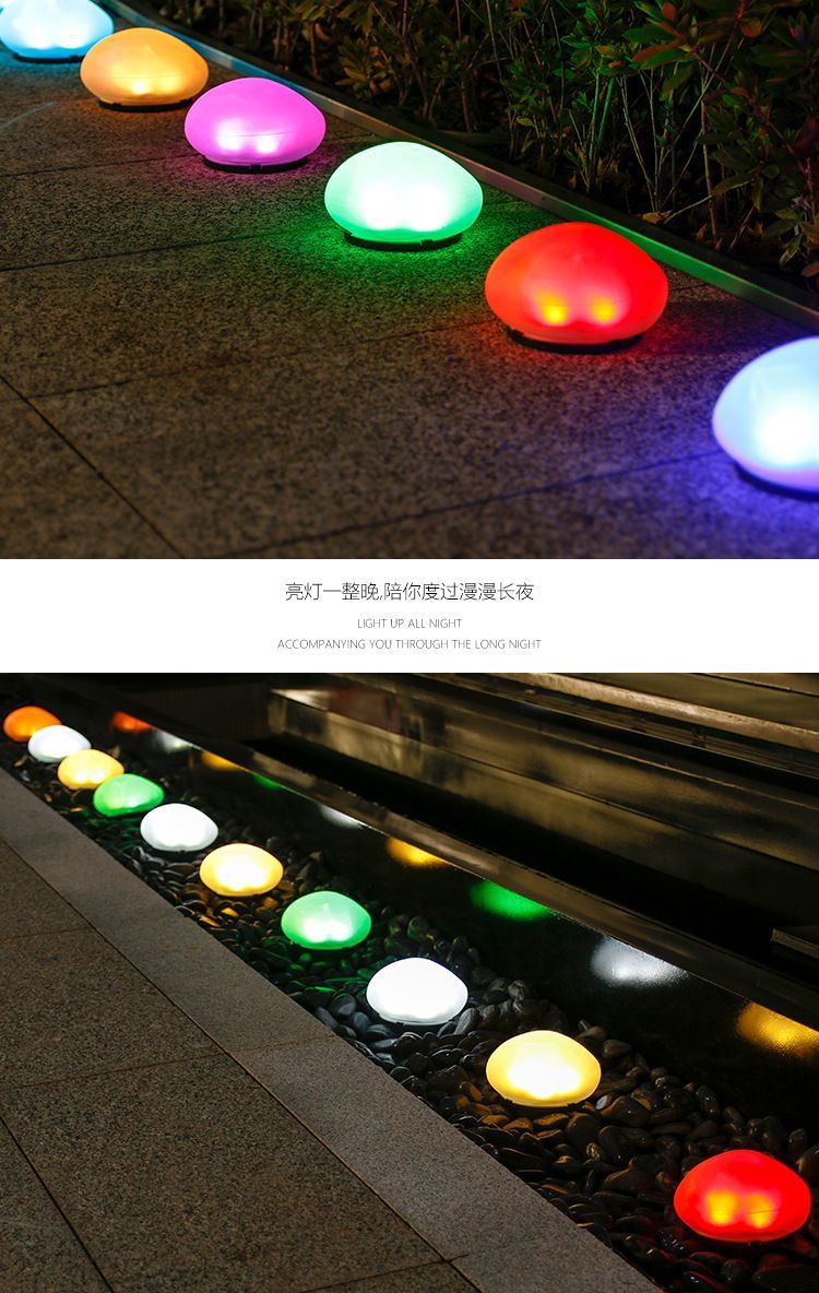 Luminous stone lamp, solar outdoor lawn lamp, courtyard decoration lamp, garden villa courtyard pebble lamp