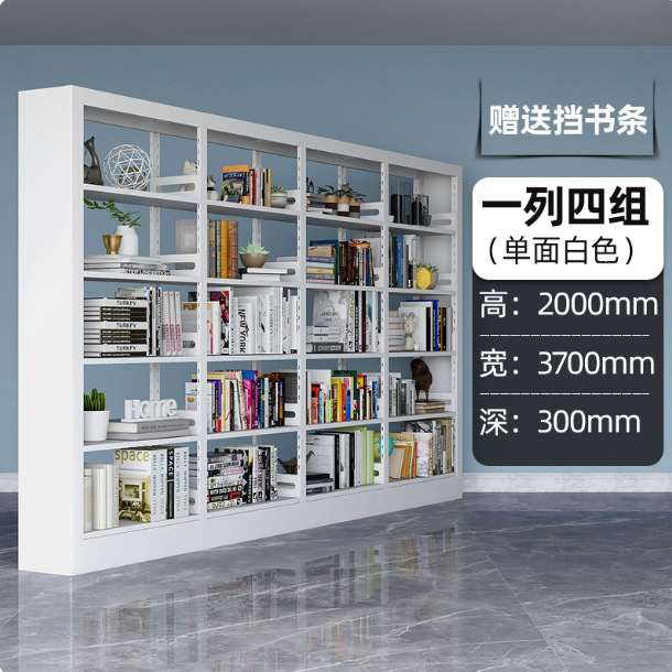 Steel bookshelf, book reading rack, household book storage rack, archive storage rack, double-sided data rack, minimalist design