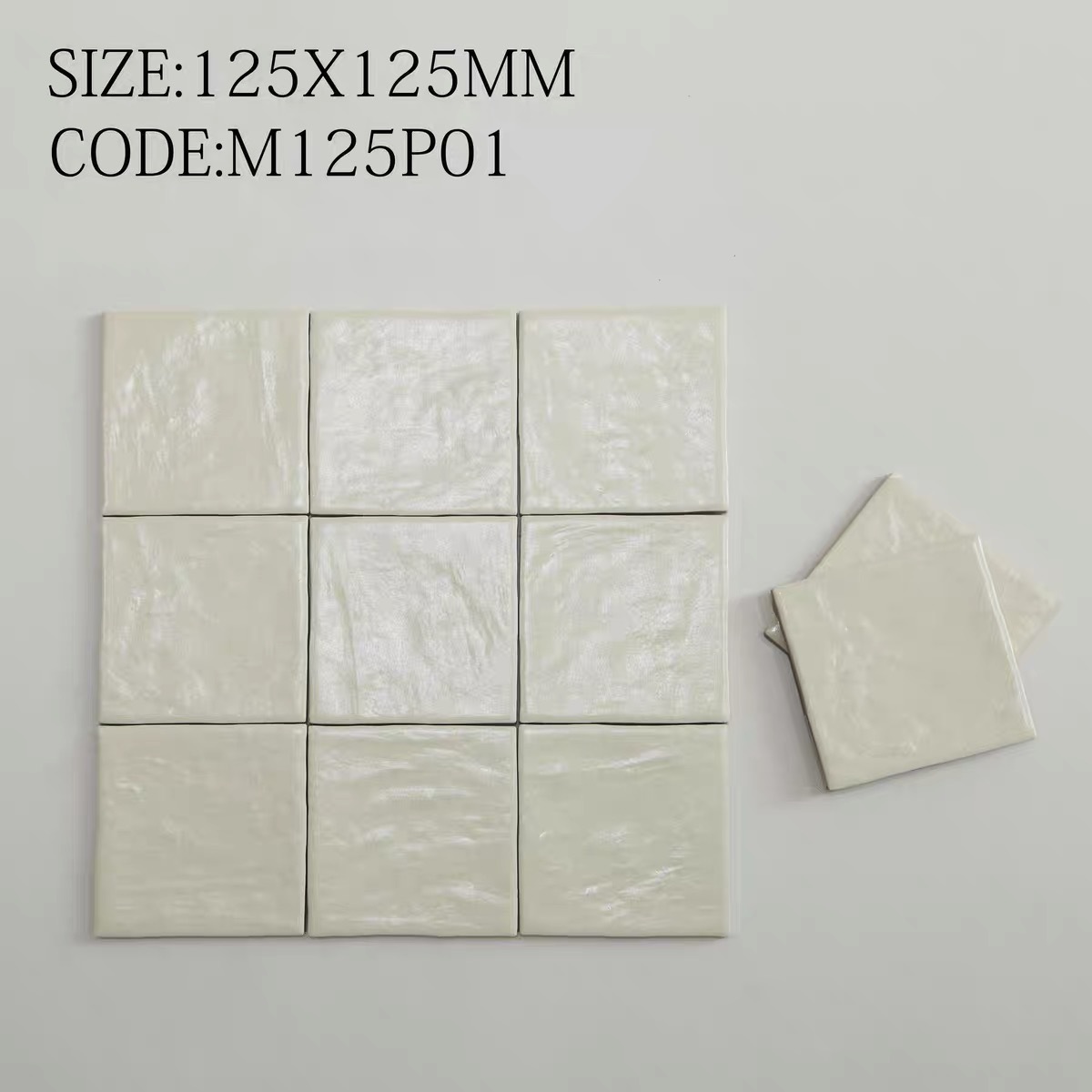 Nordic minimalist handmade ceramic tiles, pearl glazed ceramic tiles, shell gloss milky white bathroom kitchen wall tiles, dining table background wall