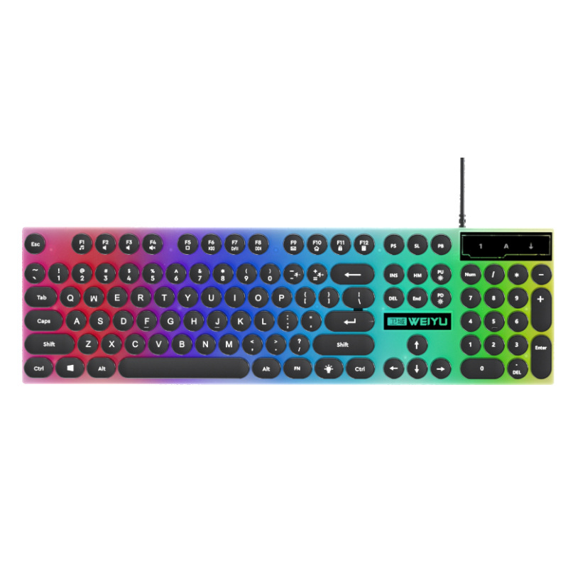 Cross border retro punk USB wired mechanical feel keyboard and mouse set for office games and e-sports wholesale