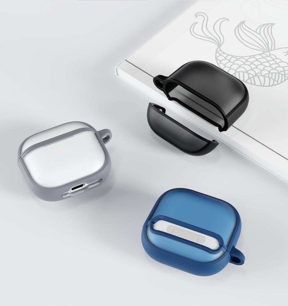 适用Airpods 4代肤感磨砂蓝牙耳机保护套airPodsPro3代防摔耳机壳
