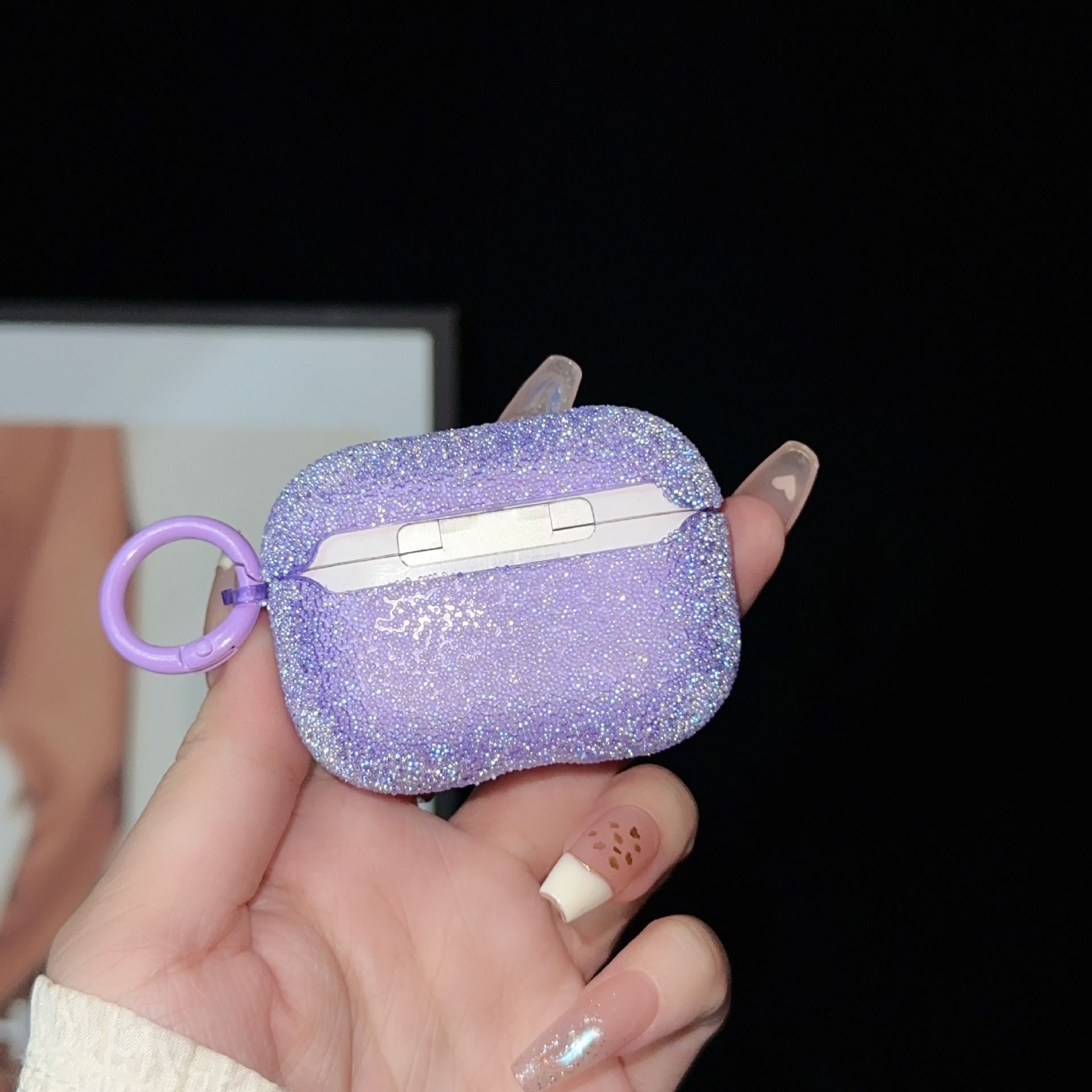 适用苹果4蓝牙粉钻耳机套Airpods3代爆珠耳机保护壳pro2带挂勾2代