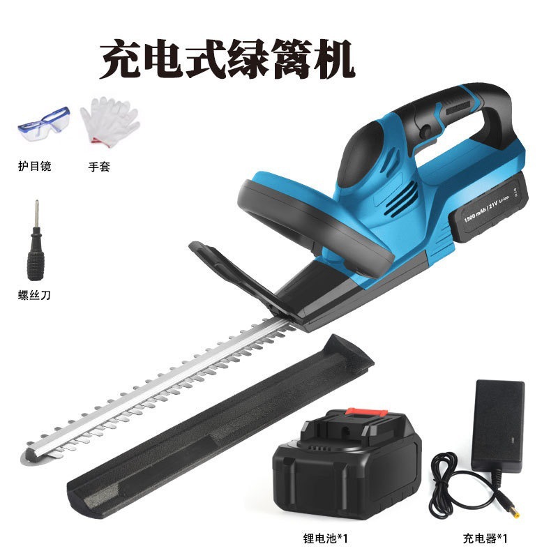 Upgraded lithium battery cordless electric hedge trimmer for household garden shrub pruning, fence trimming, and pruning