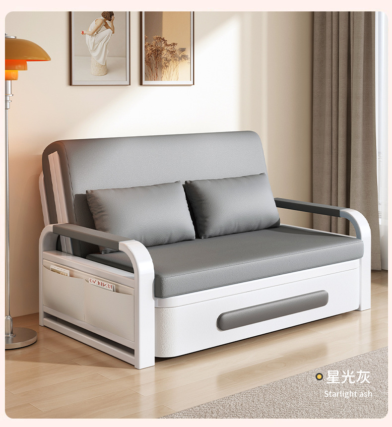 Folding sofa bed, dual-purpose sofa bed, living room multifunctional retractable bed, small-sized cat scratch leather sofa bed, bedroom bed