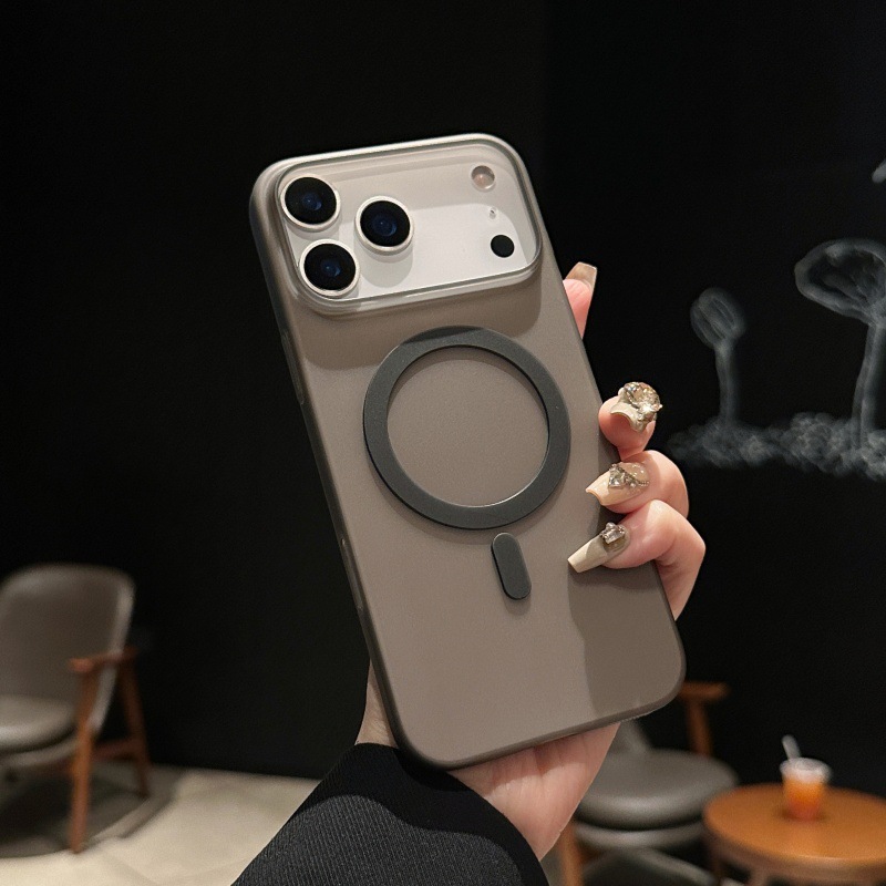 Ice mist ultra-thin skin feel suitable for iPhone 17 phone case semi transparent frosted magnetic charging Apple 16 anti drop hard case