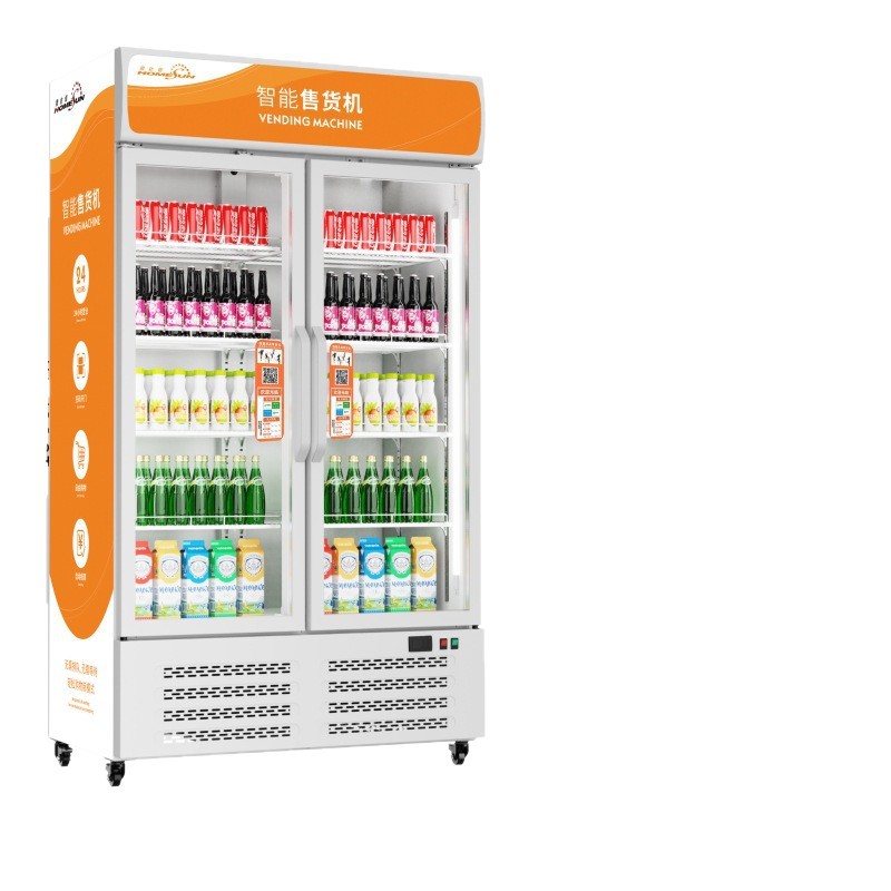 Oda Xin refrigerated vending machine, double door refrigerated vending cabinet, community convenience store, unmanned vending machine, vertical