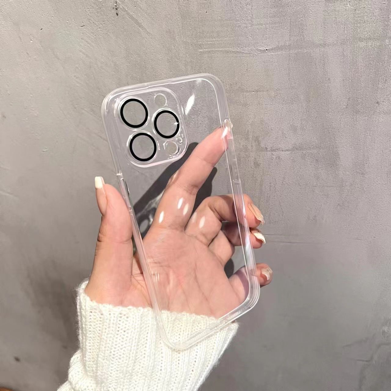 Transparent non yellowing phone case suitable for iPhone 17 Promax with lens film PC hard case Apple 16 protective case