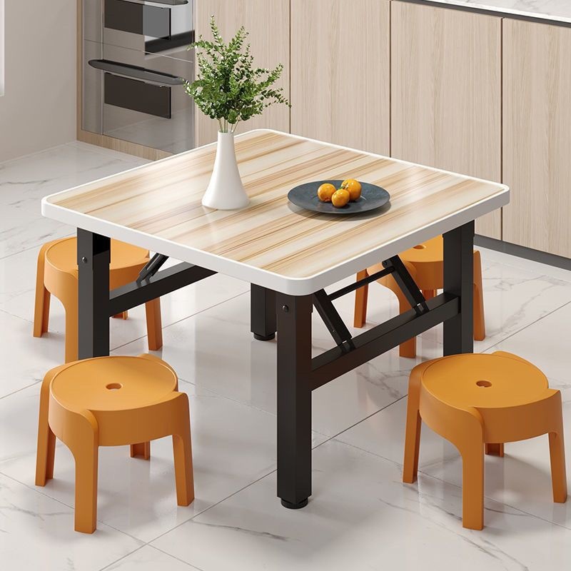 Square folding dining table, square small table, kitchen, household dining table, simple folding table, rental house, cross-border
