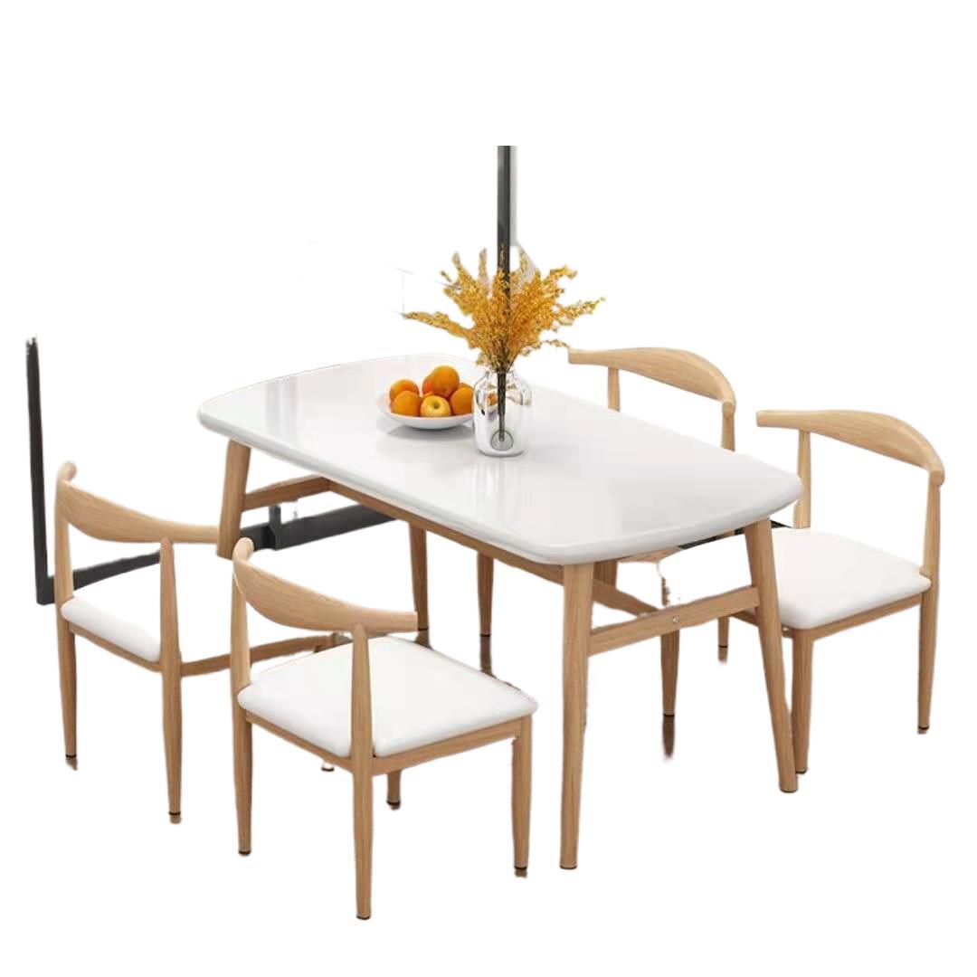 Nordic dining table and chair combination, modern and simple small apartment, 4-person 6-person dining, economical household rectangular table and chair