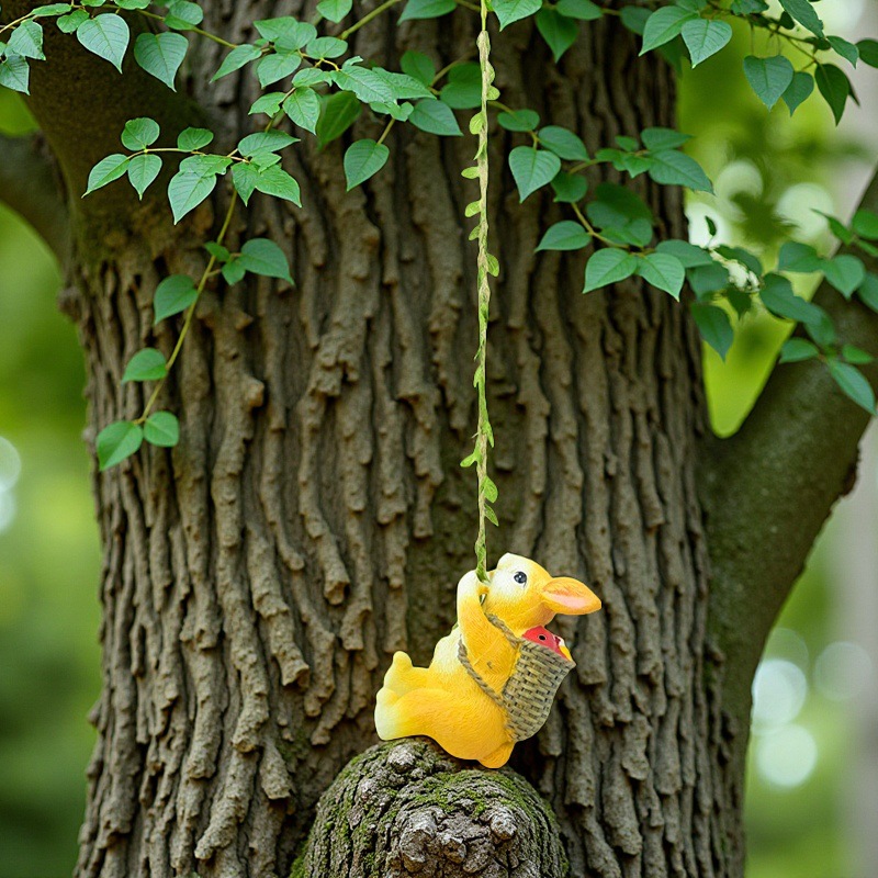Outdoor Garden Cute Resin Crafts Pendant Cartoon Rabbit Climbing Courtyard Creative Decoration Outdoor Ornament
