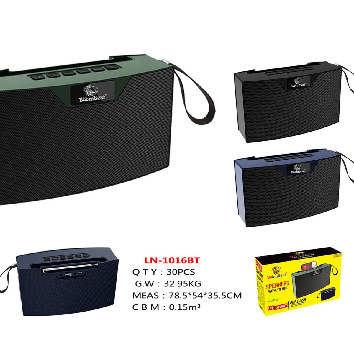 Портативная Bluetooth-колонка BoomBest LN-1016BT с солнечной панелью