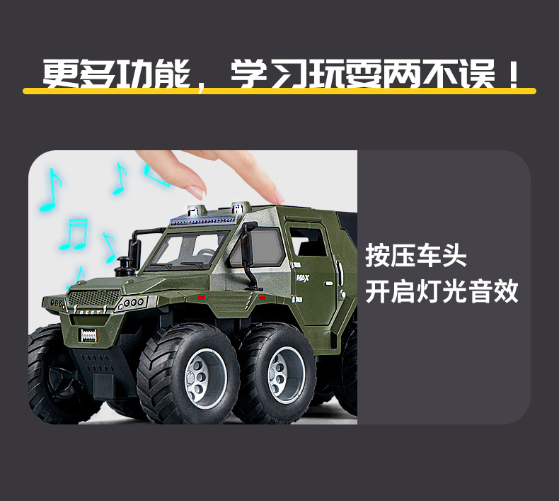 Boy toy 3-6 years old, car simulation, inertia armor, eight wheeled off-road vehicle, door can be opened, children's toy car