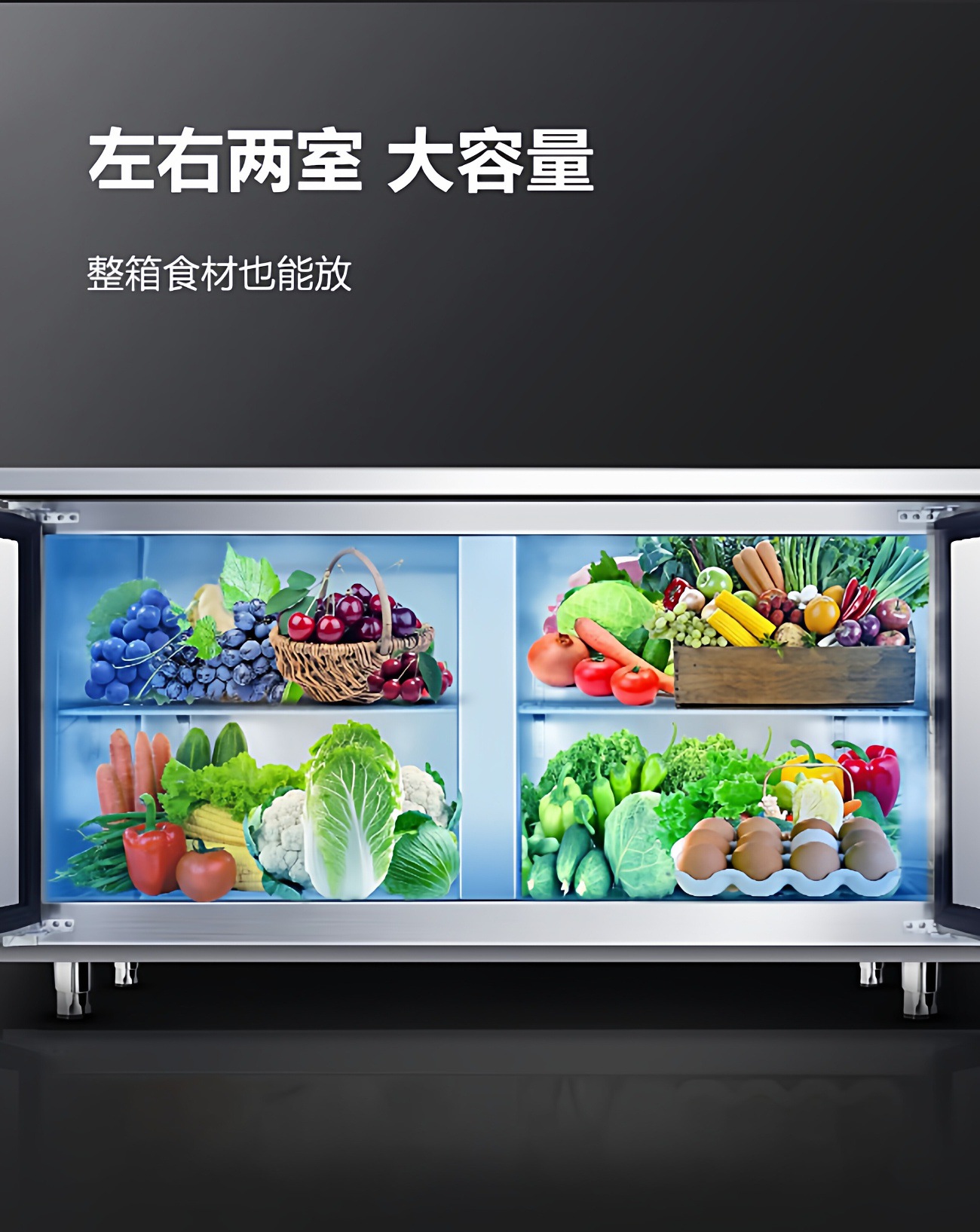 Commercial refrigeration workbench, refrigerator operating table, stainless steel freezer, flat freezer, milk tea shop, fresh-keeping kitchen freezer