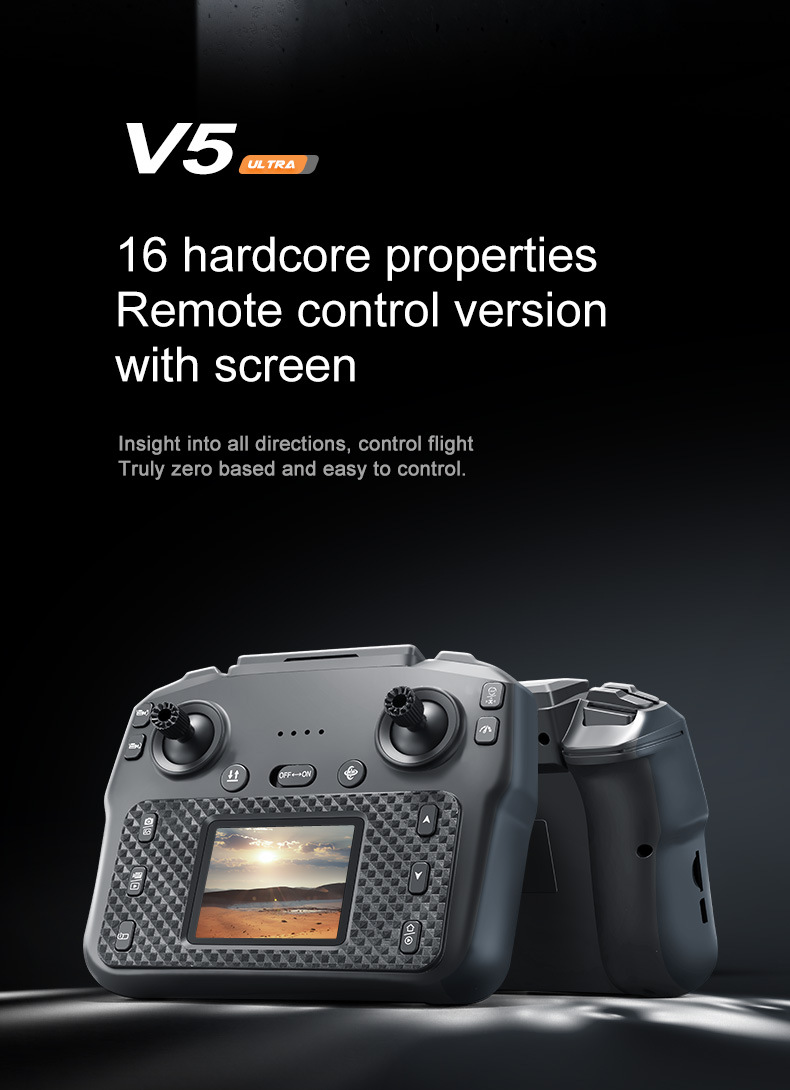 Cross border V5 unmanned aerial vehicle dual camera aerial photography with screen remote control aerial photography aircraft folding remote control aircraft