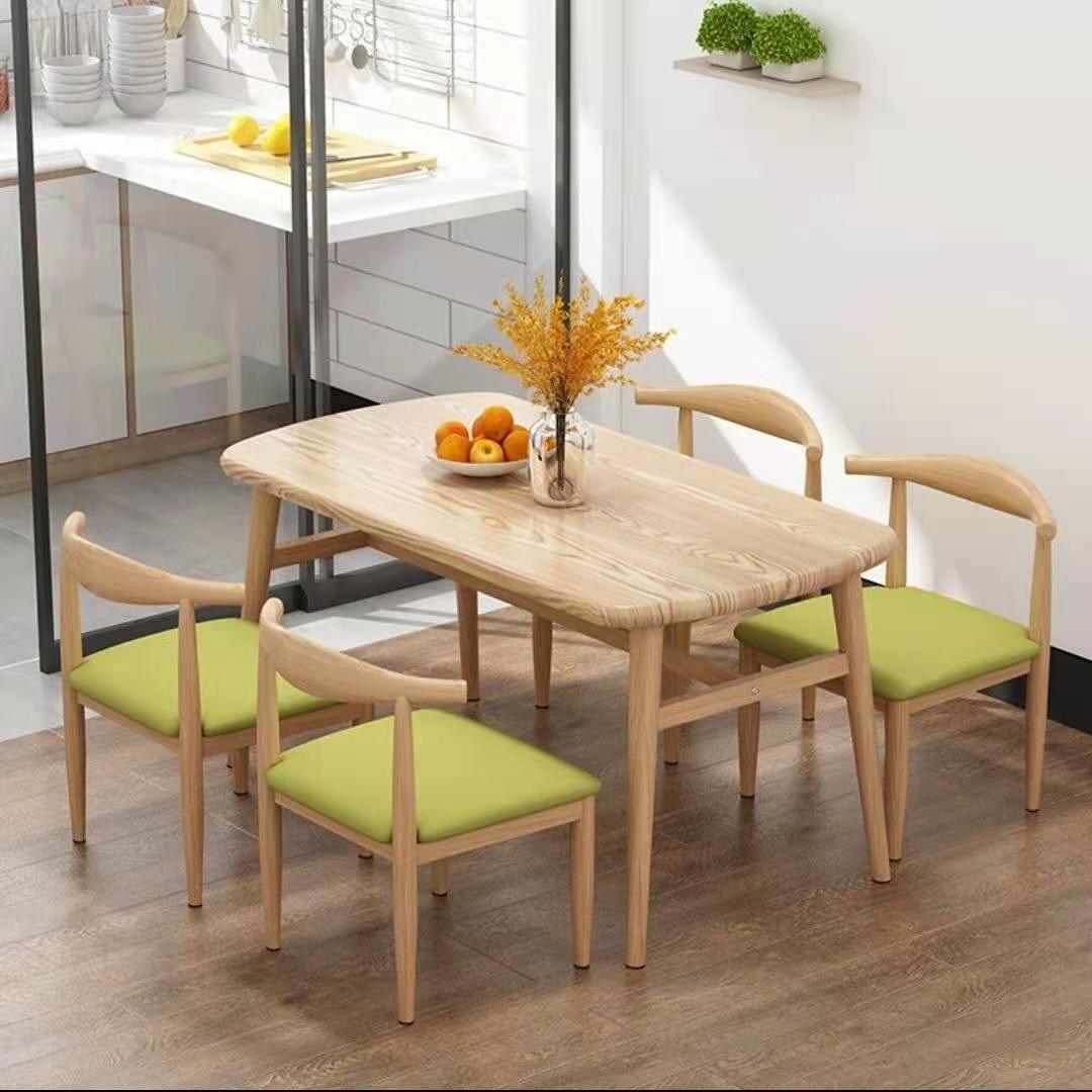 Nordic dining table and chair combination, modern and simple small apartment, 4-person 6-person dining, economical household rectangular table and chair