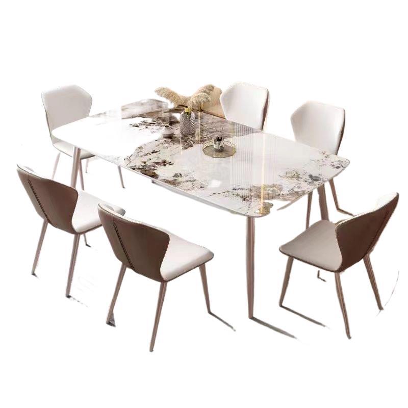 Light luxury and minimalist rock slab dining table, small-sized household, rectangular Beile chair, kitchen, living room, Moran purple dining table and chairs