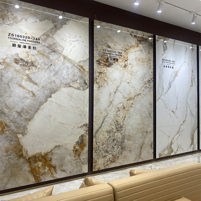 Foshan Rock Board 1600x3200 Большая доска рок -доска телевизионная фоновая настенная стена на стене Постращающая вилла отель настенный пол плитки