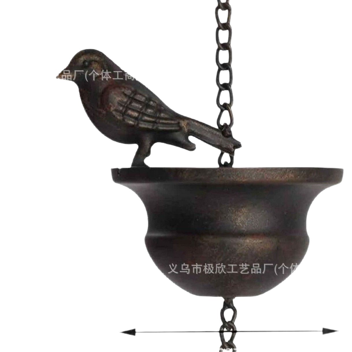 Cross border wrought iron decorations for birds, wind chimes, outdoor courtyards, vintage metal, popular hanging crafts, rain chains