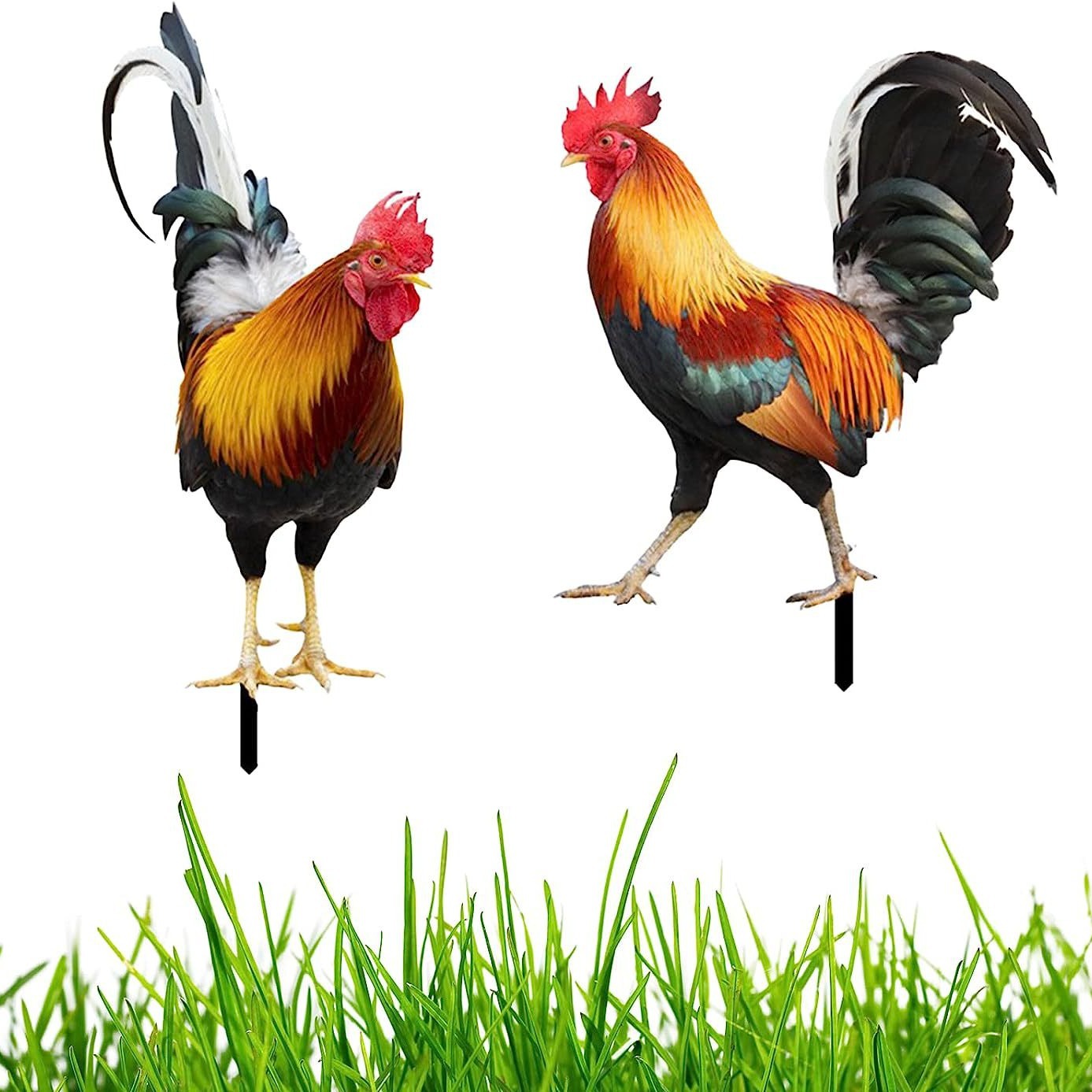 3D Courtyard Rooster Acrylic Mirror Yardart Garden Outdoor Decoration Ornaments Creative Courtyard Ornaments
